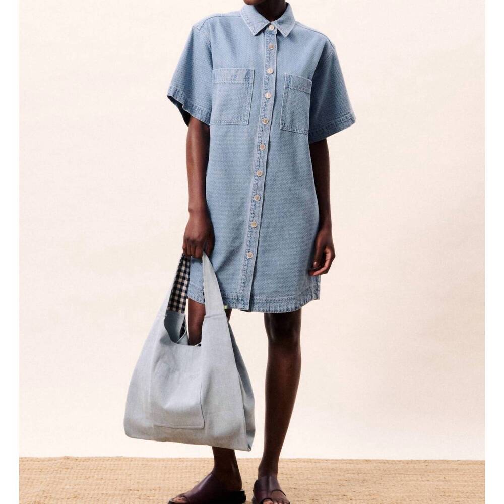 NEW FRNCH beryl shirt dress in light blue